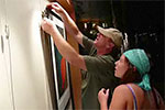  Installation of the Palimpsest exhibition at The Rotunda, Exchange Square 